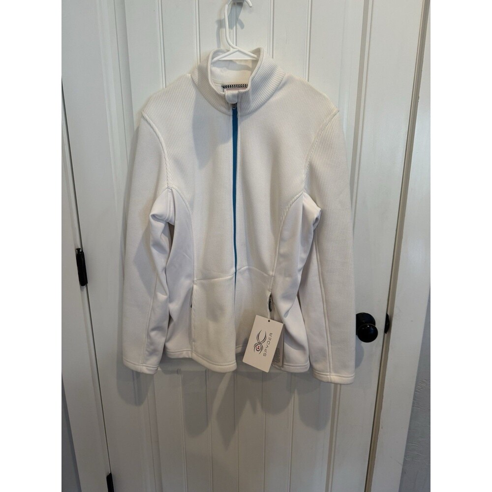 Spyder Core Sweater Women’s XL White Full Zip Fleece Ski Jacket NWT